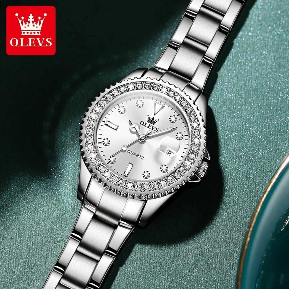 OLEVS Diamond Dial Quartz for Wen Fashion Elegant Ladies es Stainl Steel Waterproof Wens Wrist M251222