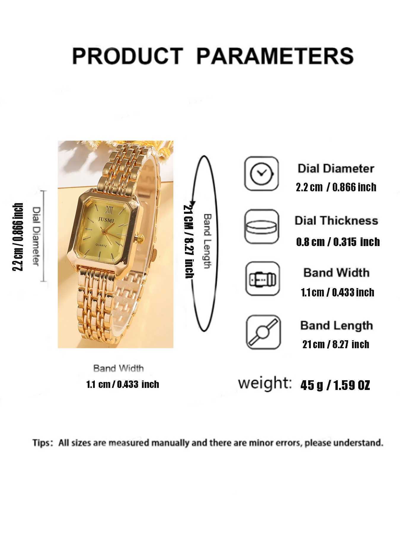 Fashionable simple square dial steel band wens quartz diamond set of 2 suitable for daily wear holiday M251222