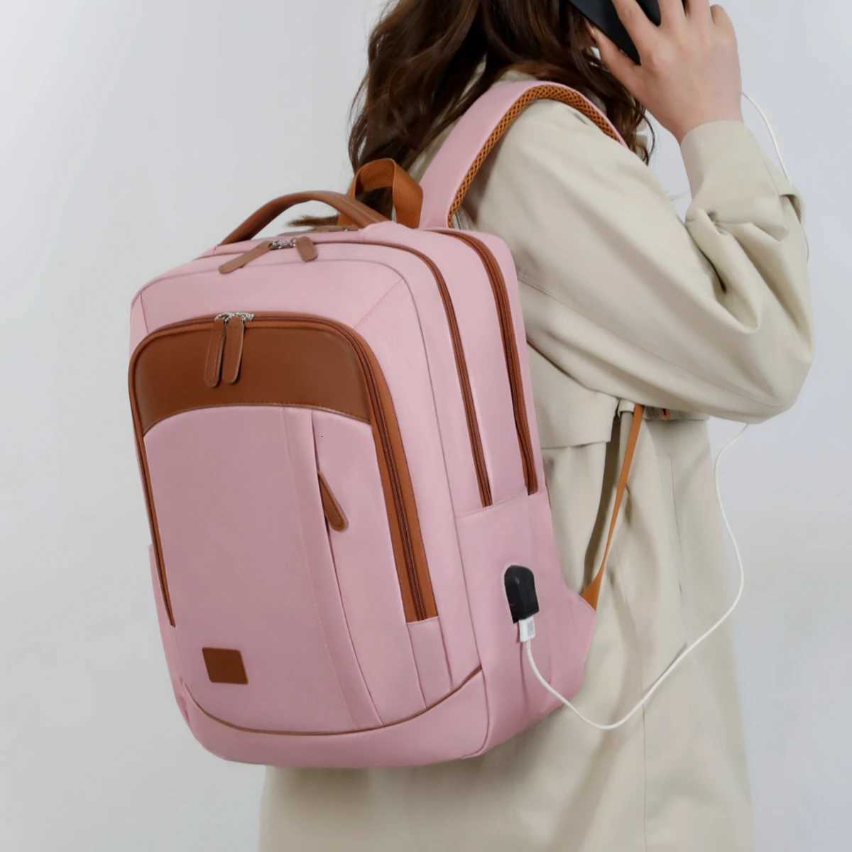 omputer Backpack for Women New LargeCapacityT ravelL ightweightB ackpackf orM enS implea ndS tylishS uitablef orB usinessT ripsa ndB oardingN oC hecke