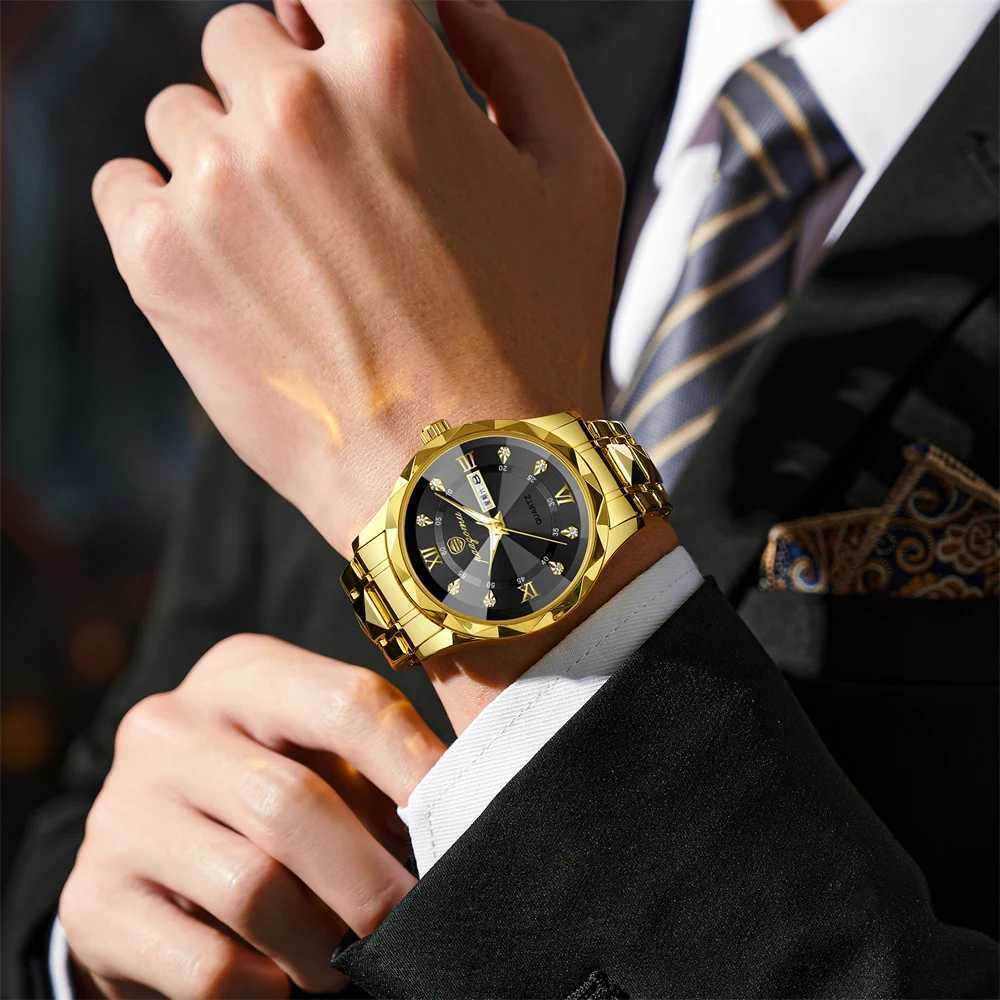 PAAZU Brand Fashion Man Wrist Waterproof Luminous Date Week Men es Stainl Steel Quartz Mens M relojbox M251222