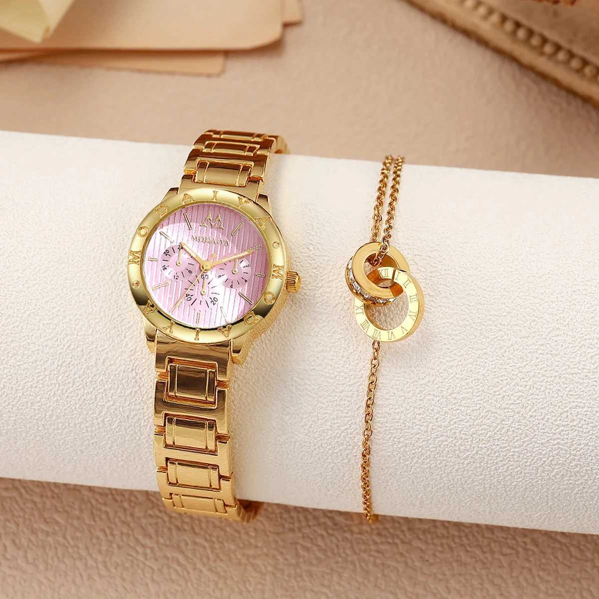 Fashion Light Luxury Elegant Round Dial Wen Quartz Set of 2 for Christmas Thanksgiving Gift M251222