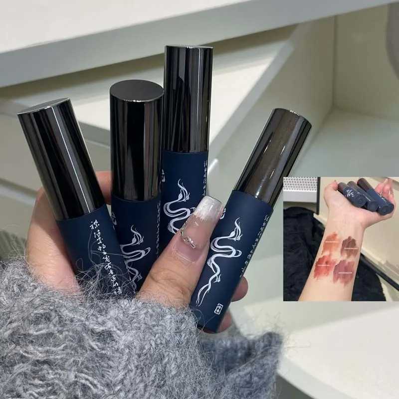 Velvet Matte Lip Glaze Shimmer Nude Lip Mud Waterproof Grey Pink Liquid Lipstick Long-lasting Non-drying Red Lip Gloss CosmeticsT251222