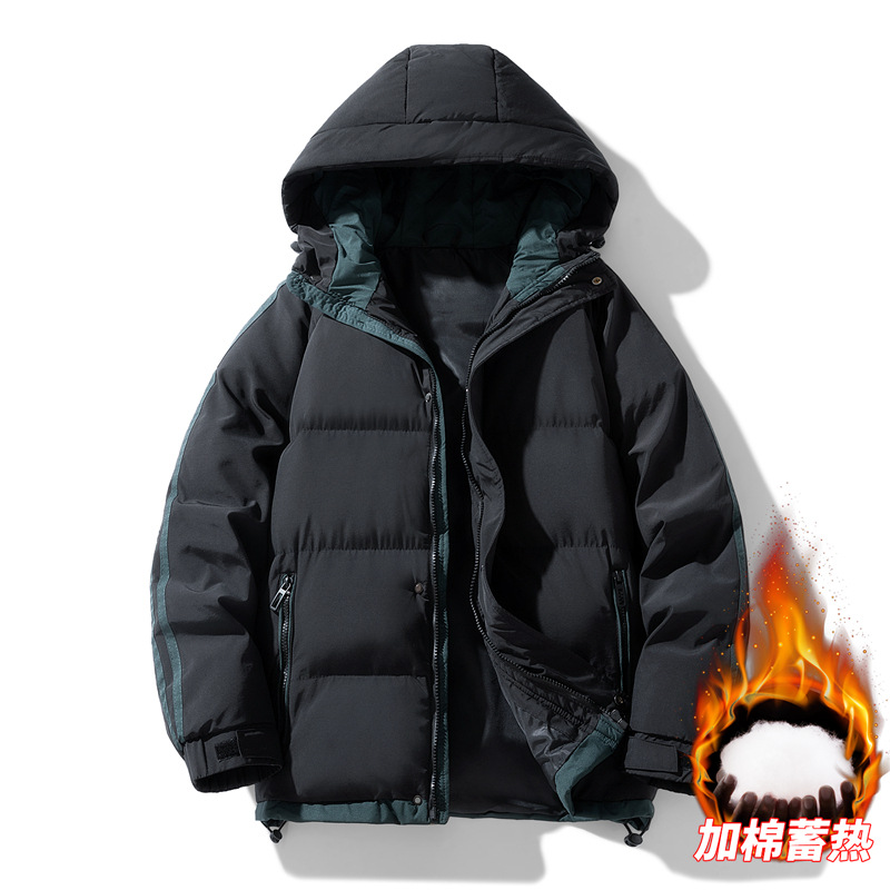 Men's Hooded Puffer Jacket 2025 Autumn Winter Casual Loose Cotton-Padded Coat