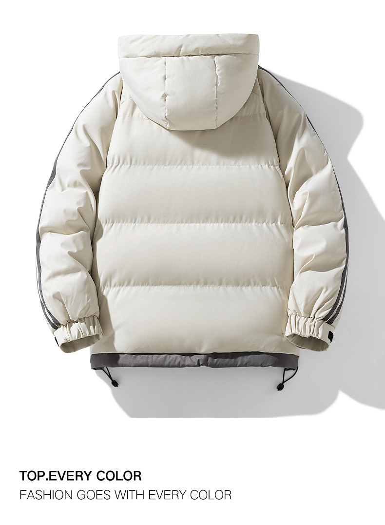 Men's Hooded Puffer Jacket 2025 Autumn Winter Casual Loose Cotton-Padded Coat