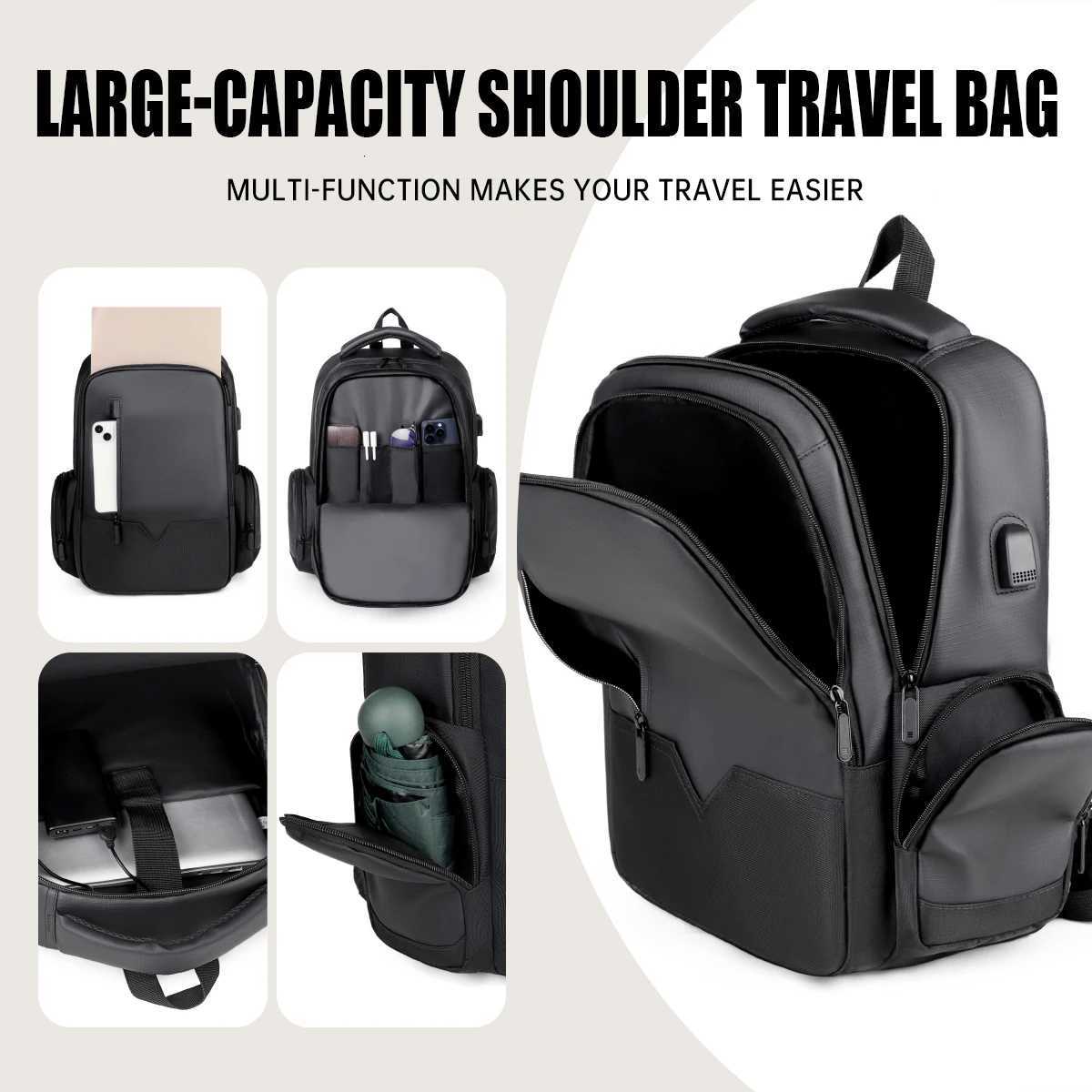 ens Casual Large-Capacity Travel Bag Computer Backpack Junior High School and High School College Student Bag Lightweight Commuting Boarding StorageM2