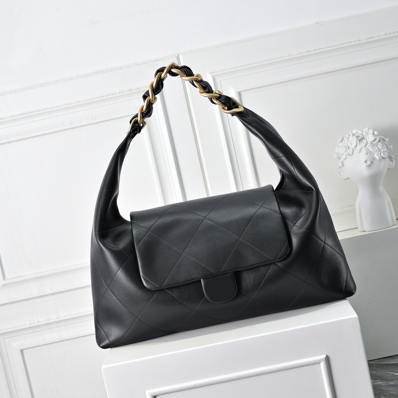 Black Leather Flap … - image