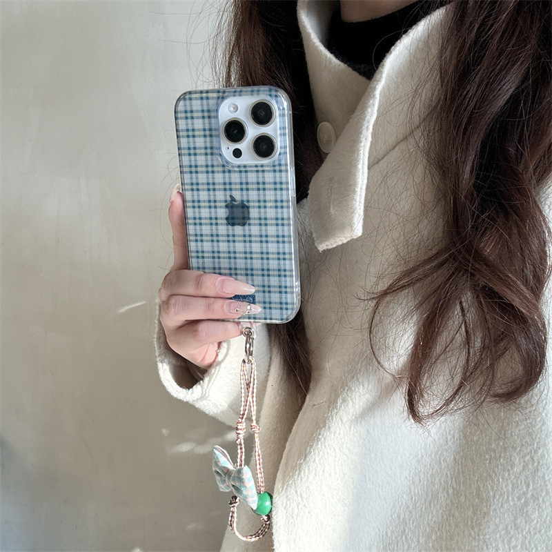 ins Transparent Plaid Suitable Apple 17/16 Pro Max Phone Case iPhone 13/14 New Model for Women 15P
