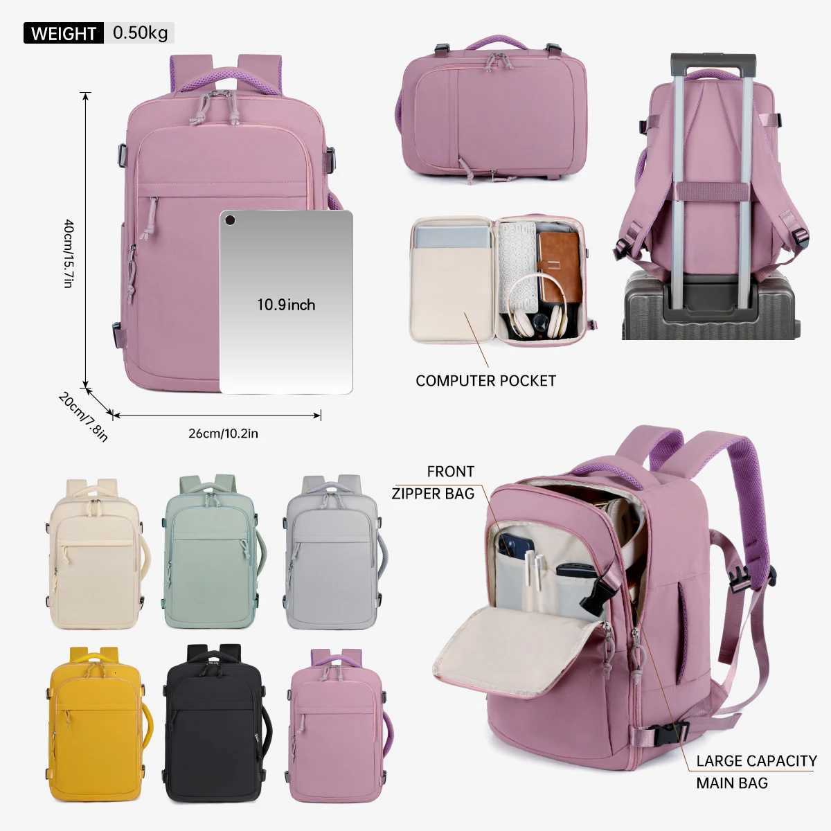 omens Work Commuting Travel Multifunctional Computer 16inch Water-Repellent Large Capacity Student School Bag Business Meeting Registration TravelM251