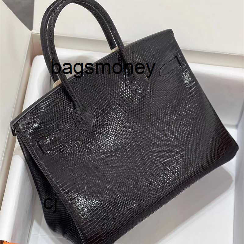 Designer Handbag Imported Lizard Skin Platinum Hcp Bag Black Silver 25 Pure Handmade Tote Handbags Shoulder Crossbody Bags Qtcjgoods