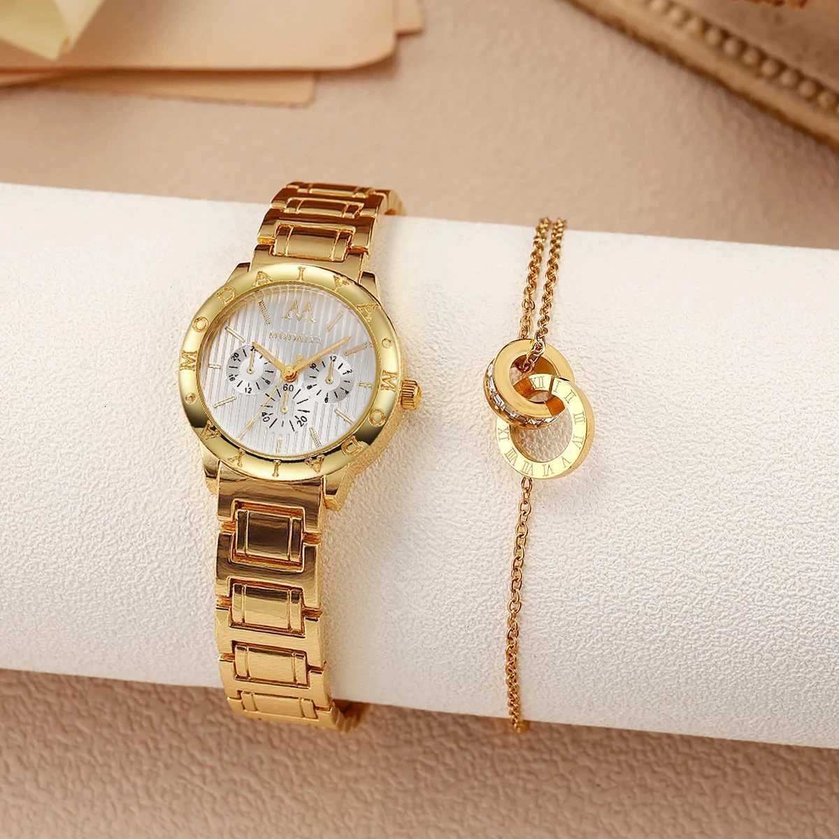 Fashion Light Luxury Elegant Round Dial Wen Quartz Set of 2 for Christmas Thanksgiving Gift M251222