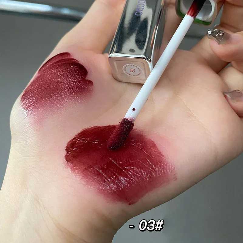 Fashionable Silver Tube Mirror Lip Gloss Cool Plum Red Moisturizing Nude Lipgloss Liquid Lipstick Long Lasting Makeup CosmeticsT251222