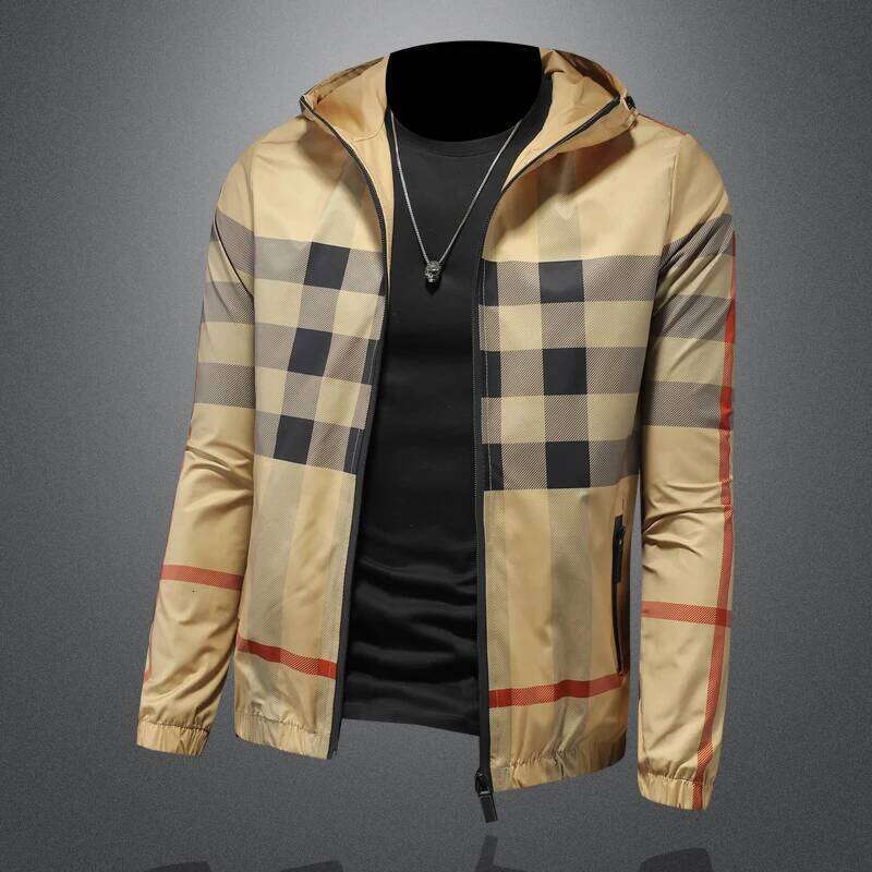 New Casual High-Quality Fashionable Striped Design Zipper Jacket, Men's Slim Fit Jacket