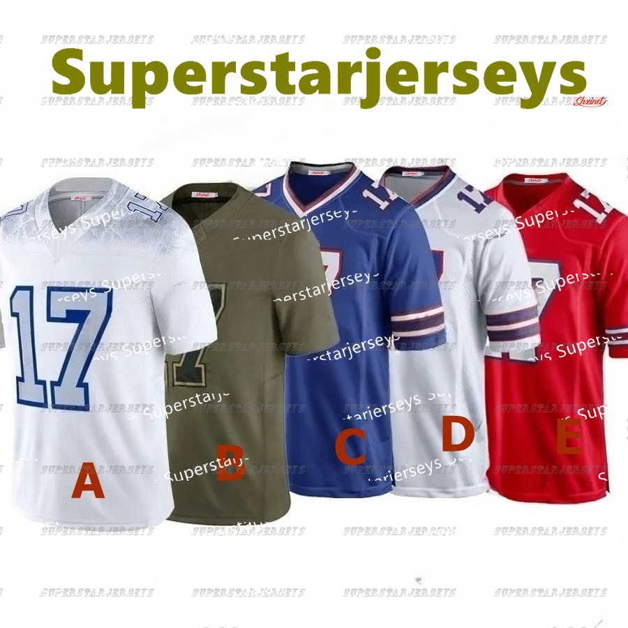 Custom Football Jersey Josh Allen Jersey James Cook III Dion Dawkins Keon Coleman Khalil Shakir Dalton Kincaid Knox Jim Kelly