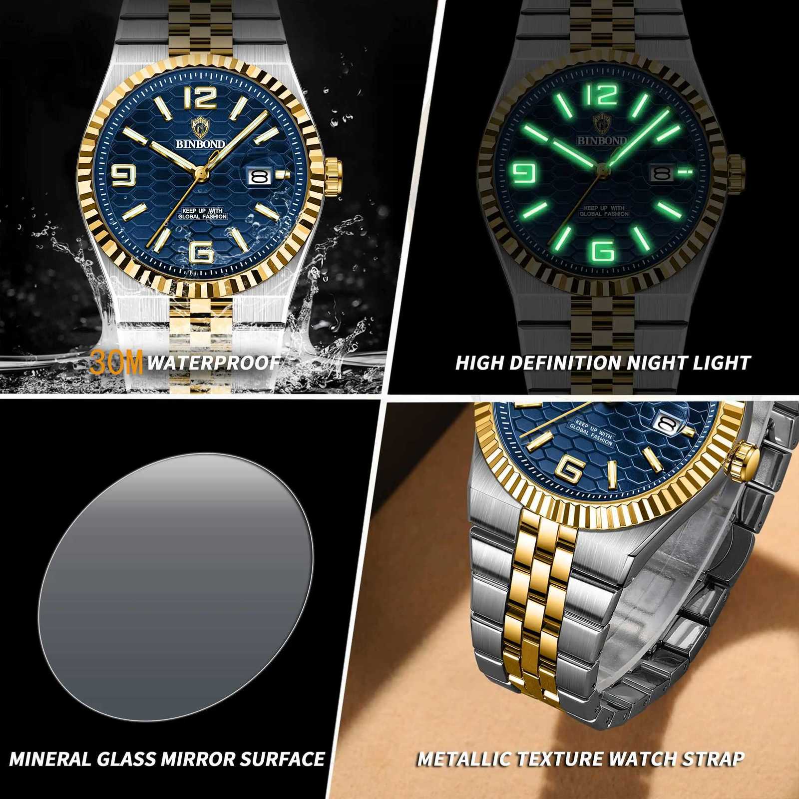 2025 New Top Brand Luxury New Men Quartz Man es Waterproof Luminous for Men Date Chronogrh Sport Wrist M251222