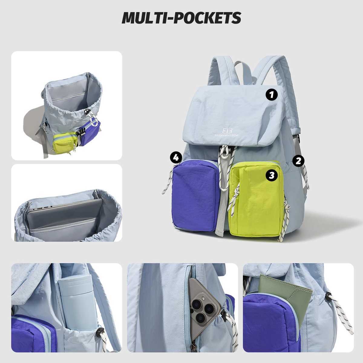 Backpack Outdoor Mountaineering and Mountaineering Womens Travel Ultra-Light Portable Summer Ultra-Thin Hiking School BagM251222