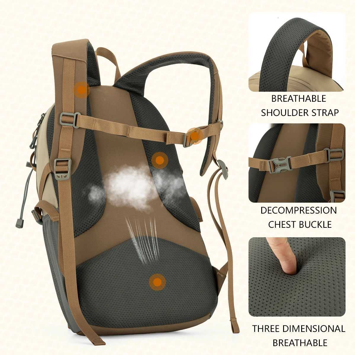 Mountaineering Bag Outdoor Large-Capacity Water-Repellent Backpack Quick-Drying Short-Distance Travel Hiking Backpack Sports TraM251222
