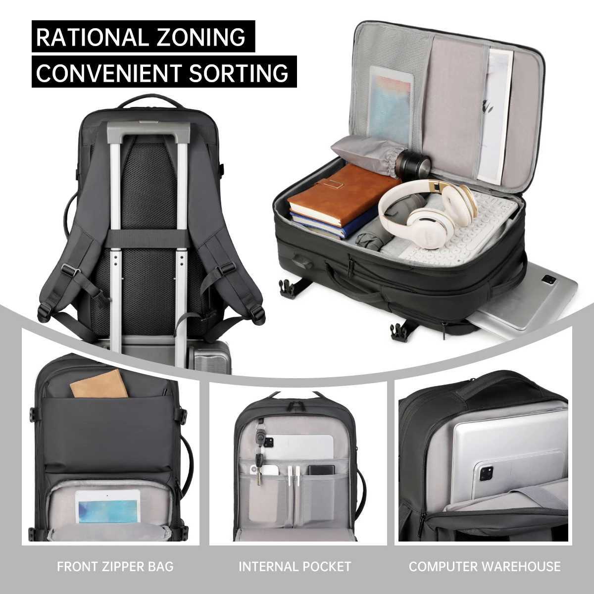 Mens Business Commuter Backpack Large-Capacity 16-Inch Computer Bag for Business Trips College Student School BagM251222