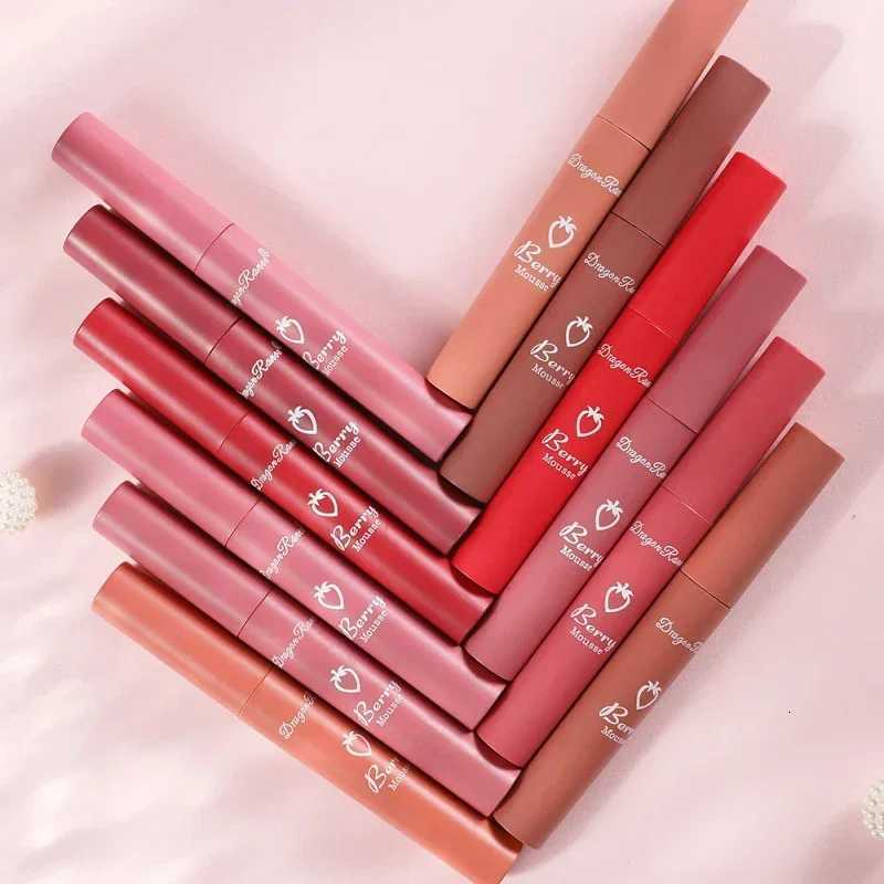 Nude Matte Lip Gloss 12 Colors Long-lasting Velvet Lipstick Waterproof Non-fade Non-stick Cup Lipsticks Women Makeup CosmeticT251222