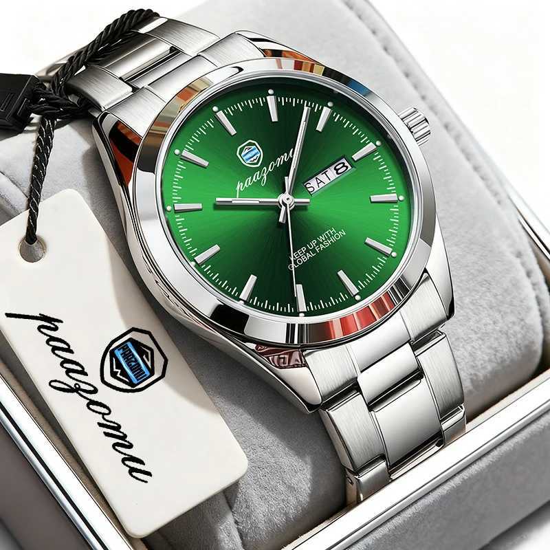 PAAZU Luxury es For Men Stainl Steel Waterproof Luminous Man Date Week Fashion Casual Mens Quartz Reloj M251222