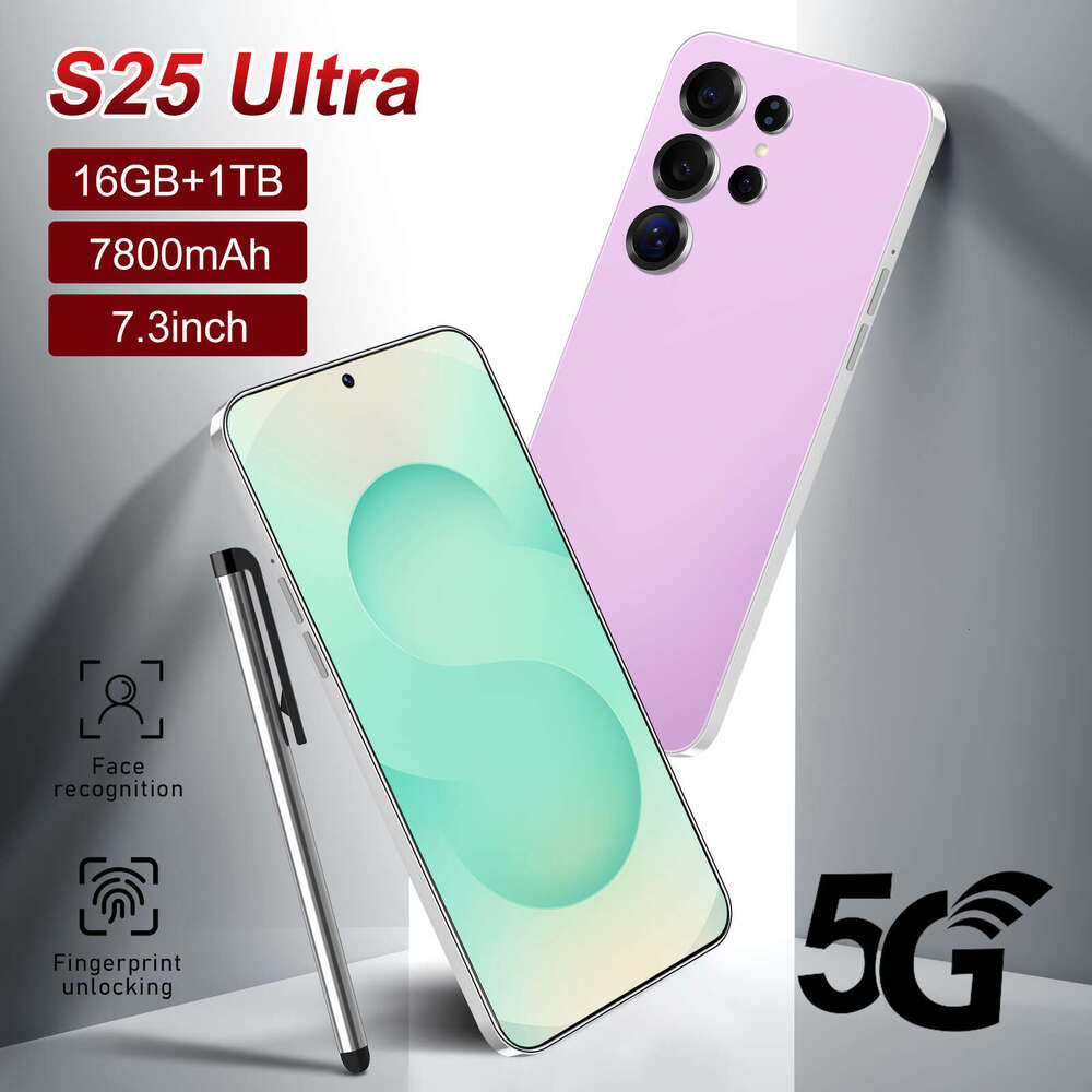 Well known brand hot selling S25 cross-border Android phone 7.3-inch 16+1T all-in-one full screen foreign trade smartphone