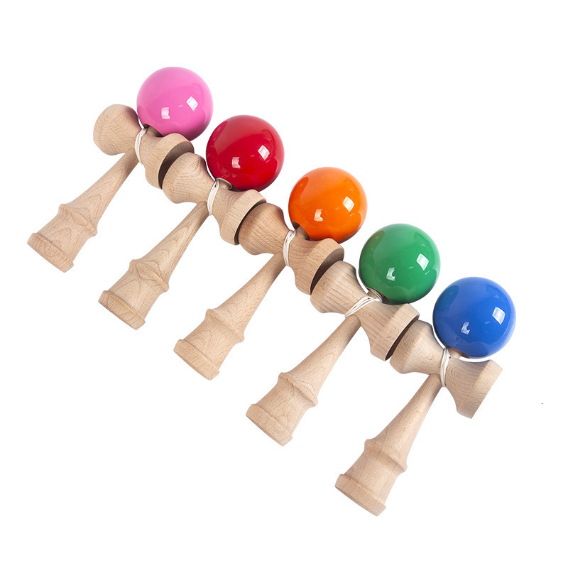 1PC 6CM Wooden Kendama Funny Splicing Skill Creative Kendama Skill Ball For Yard Stadium Home Park Sword Ball 240113