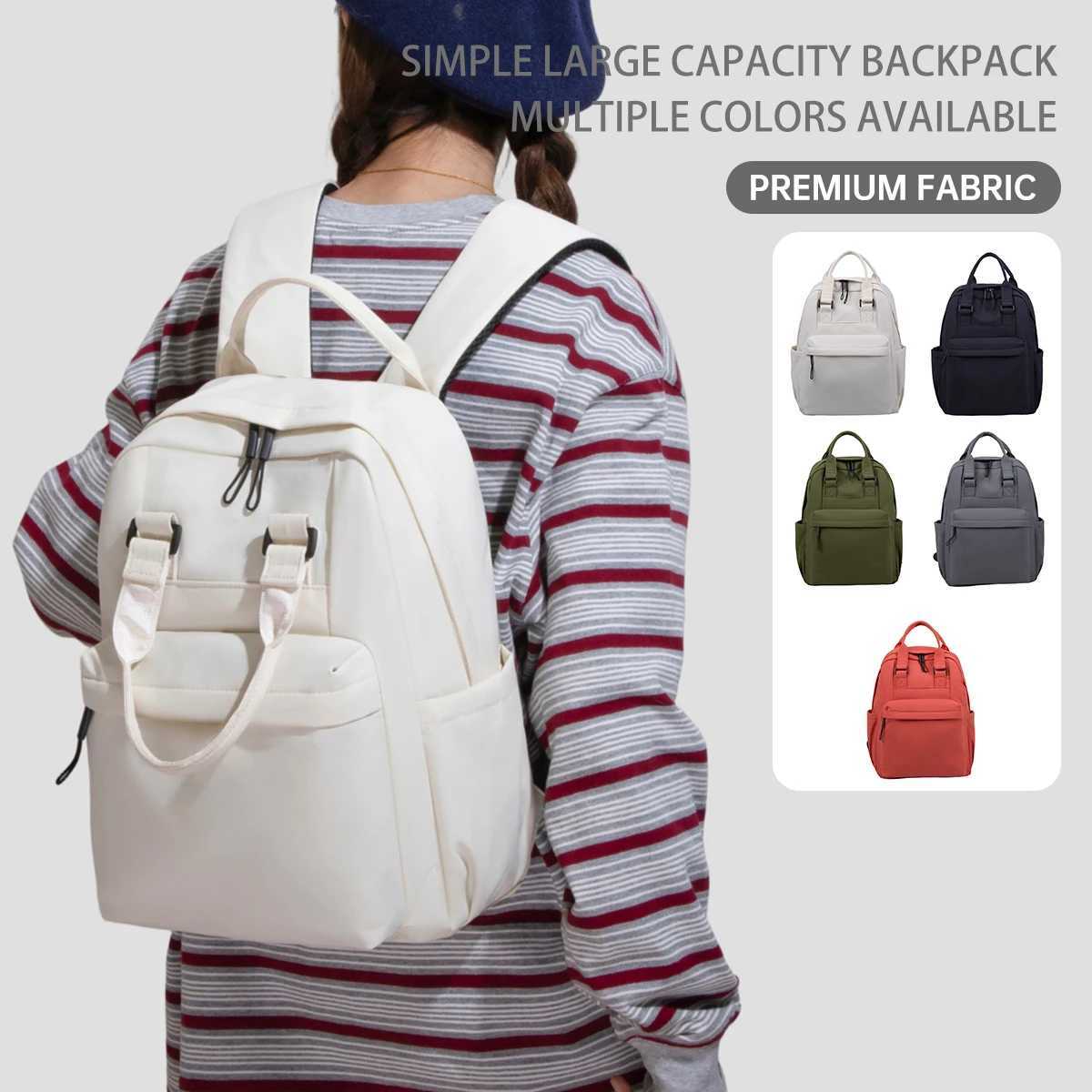 Womens New Versatile Canvas Backpack Lightweight Commuter Travel Backpack Large Capacity Student School Bag Womens Bag for Work and ChildcareM251222