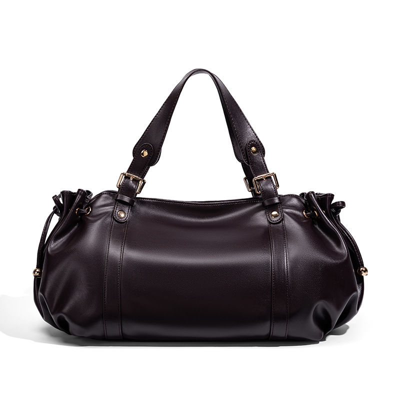 Designer 2026 Women's Vintage Pleated Tote Large Capacity Shoulder Bag Premium Leather Top Handle Purse Luxury Stylish Free Shipping - view 3