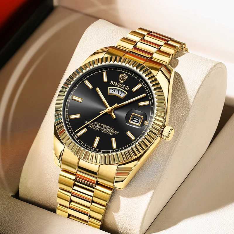 BINBOND Mens Brand Fashion Busin Sports Quartz 30M Waterproof Luminous Classic Cndar Creative Clock Mens Wrist M251222