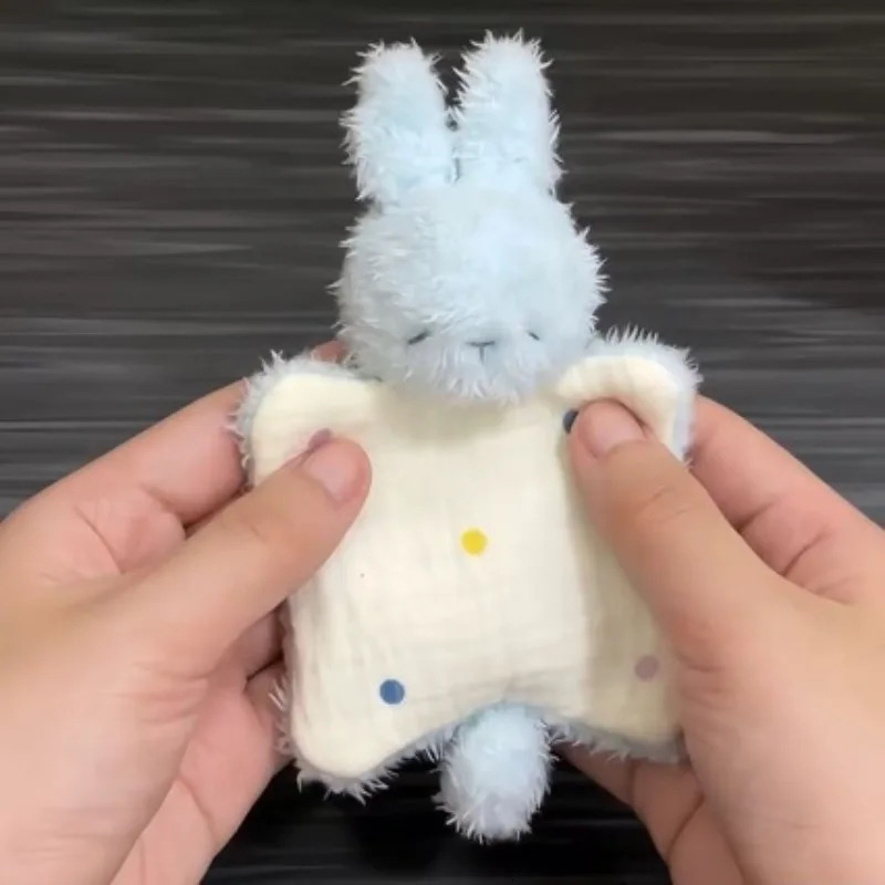 Bunny Security Blanket Soft Plush Bean Bag Toy for Kids Cute Stress Relief Comfort Animal Doll Soothing Gift 251222