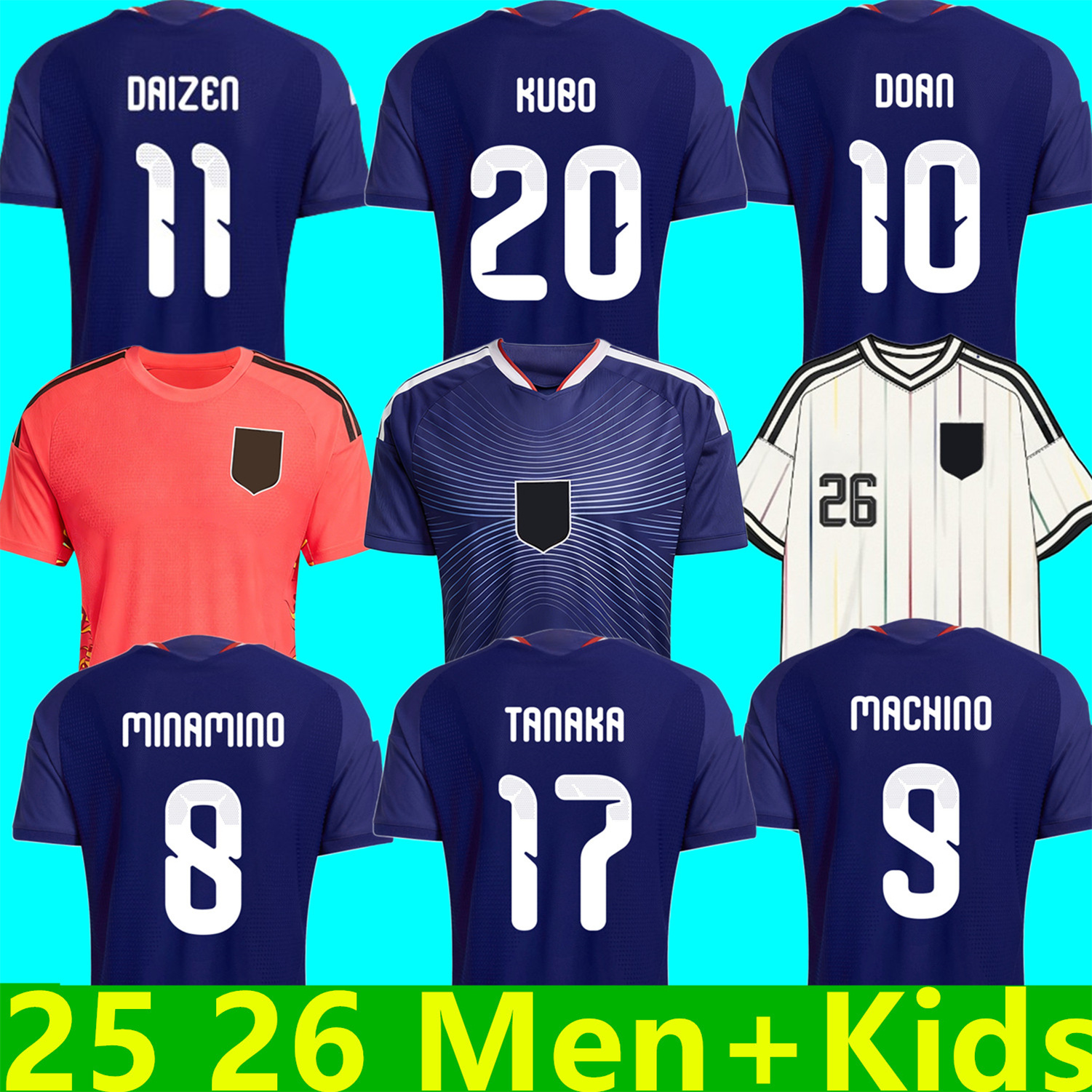 Japan jersey 25 26 World Cup Soccer Jerseys Classic Cartoon Tracksuit: KUBO, DOAN,MINAMINO, TOMIYASU, TSUBASA & More - Breathable Football Shirt for Fans player version