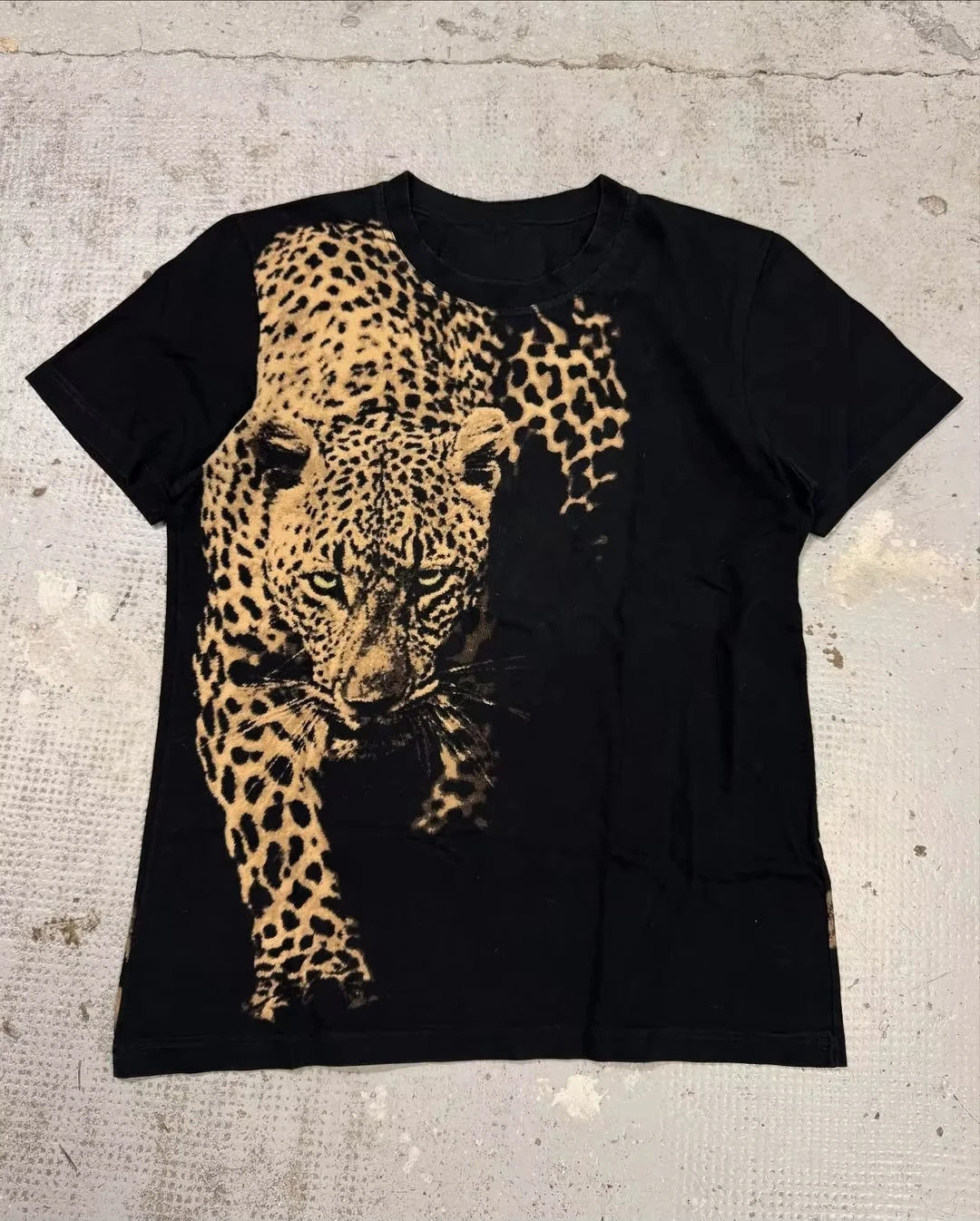 Y2K Original Color Cheetah Elements Around Printed T-shirt Personality Creative Summer Short-sleeved Men Trendy Shirt 251218