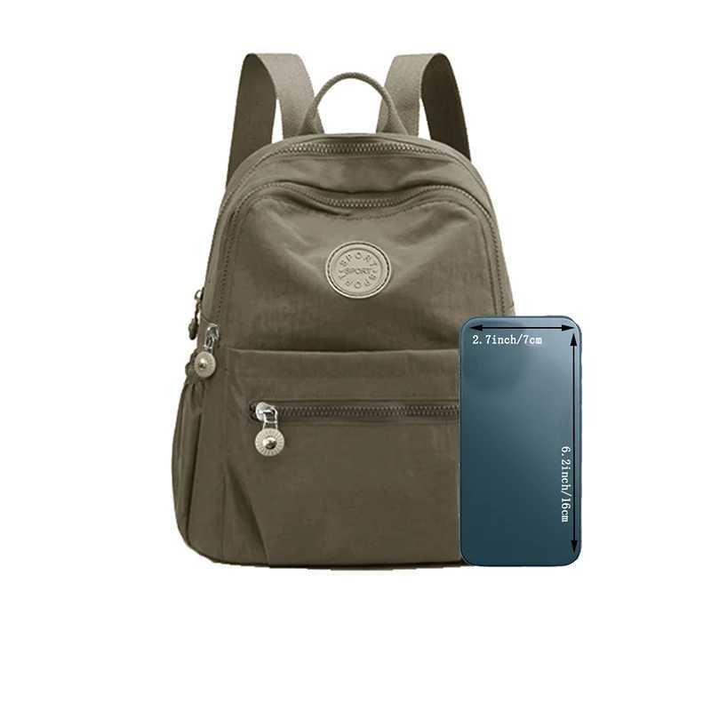 Neutral color backpack for men and women made of nylon material suitable for travel and study It has multiple pocketsM251222