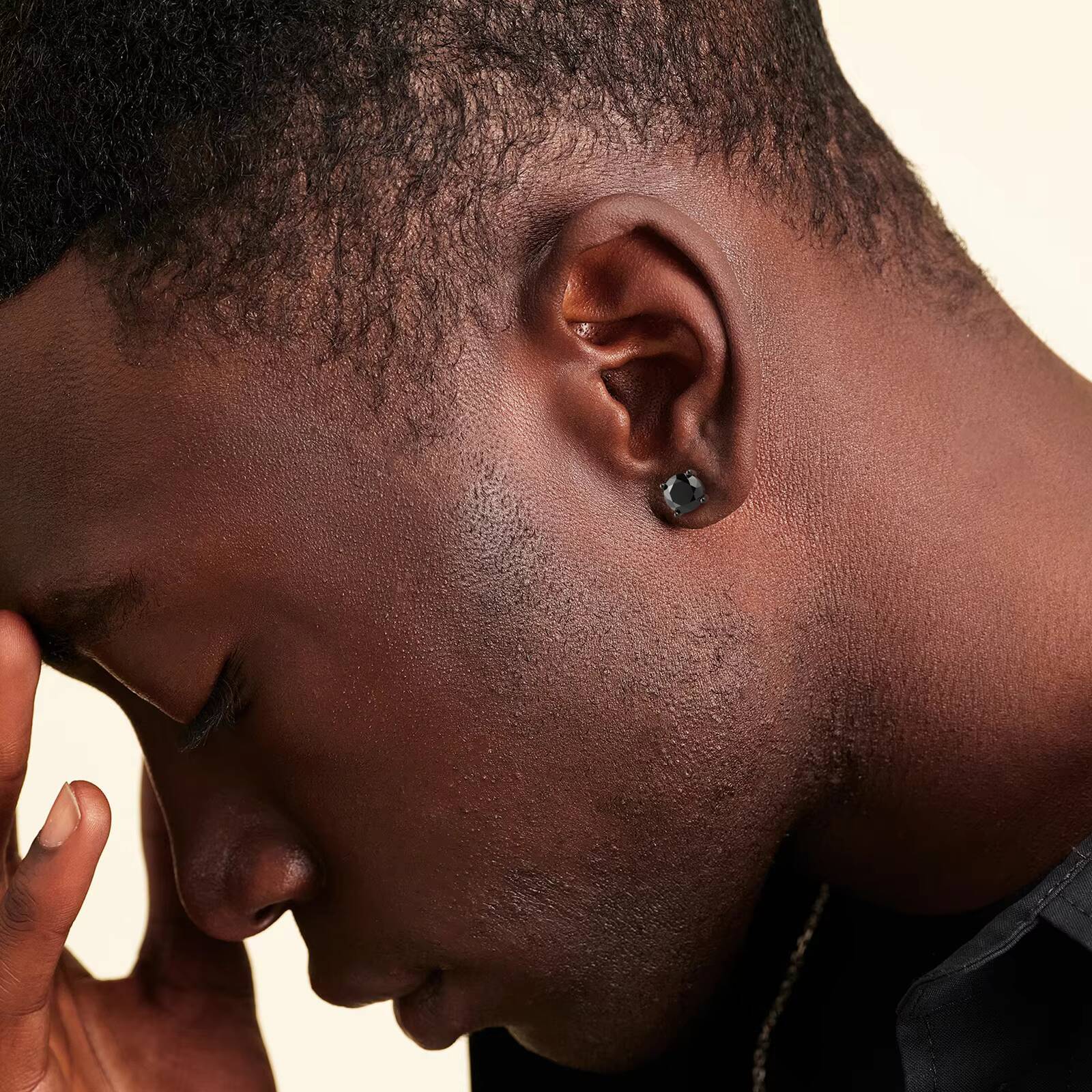 1CT 2CT Black Moissanite Diamond Stud 14K Gold Plated 925 Sterling Silver Jewelry GRA VVS1 65mm Solitaire Earring for Women Men