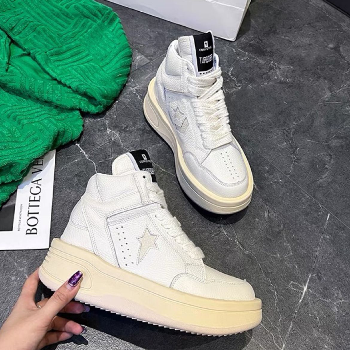 free shipping Fashionable minimalist high cut thick soled sneakers for couples spring autumn sports leisure shoes new