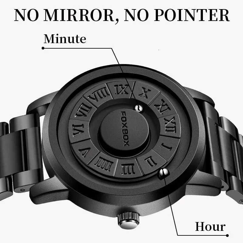 2025 Luxury Men Creative Scrolling Pointer Magnetic Force Sport es Men Quartz Chronogrh Man Clock Relogio Mascino M251222