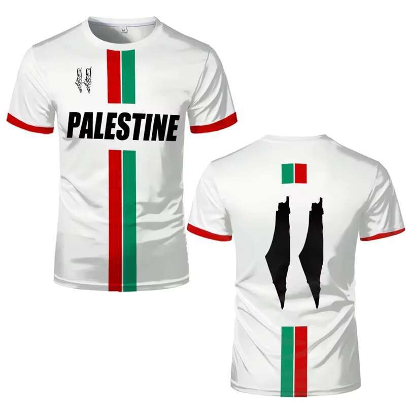 Palestine Football T Shirts Men Summer Short Sleeve Palestinian Flag 3D Printed T-shirts Sports Casual Womens Mens Tops