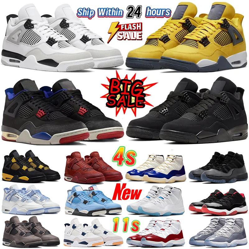 Free Shipping Mens basketball shoes 4s 11s sneakers black cat Gamma Blue white red thunder bred mens sneaker men trainers shoes Womens sports outdoor shoes size 36-47