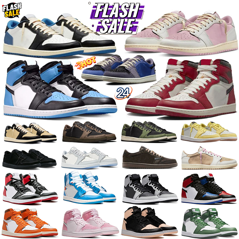 36-47 Basketball Shoes For Men Women 1 high Low Sneakers Dark Mocha Black White one University Bred Patent Lucky Pandas Light Smoke Grey Outdoor Sports Mens Trainers