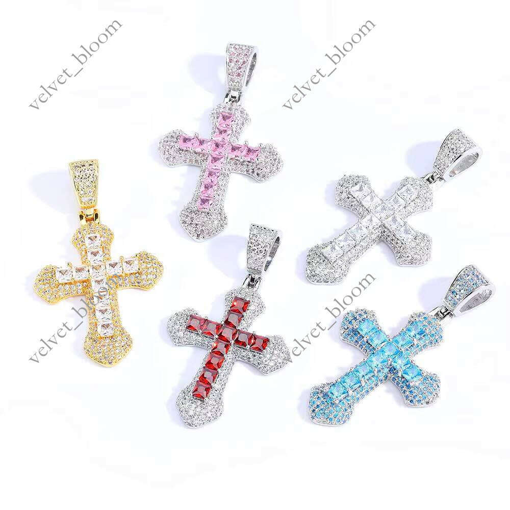 VEROMCA Wholesale Hip Hop Cross Moissanite Personalized Full Moissanite Men's Pendant Necklace Jewelry Moissanite Chain