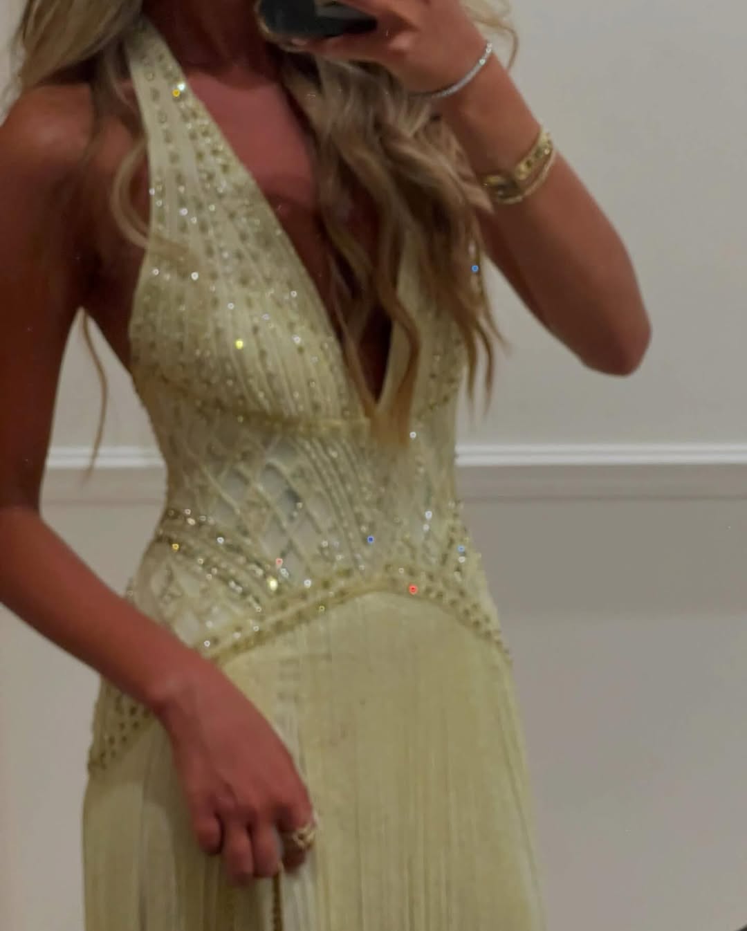 Fashion Luxury Crystal Beadings Sequins Glitter Evening Dress Sexy V Neck Backless Tassel Prom Party Gowns Women Formal Occasion Robes de soiree BC204