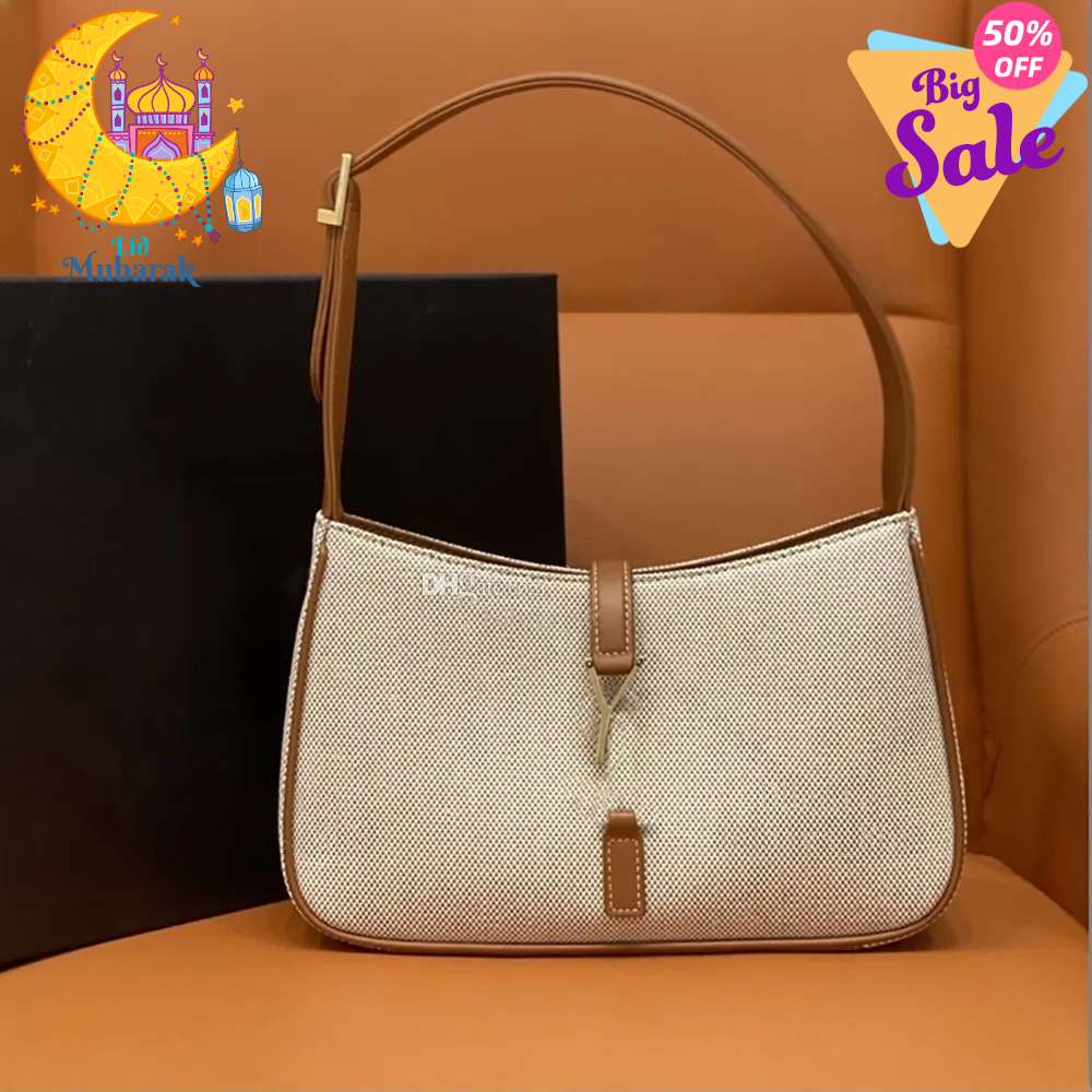 Hobo bags Designer Handbag Genuine Leather CANVAS Mirror 1:1 quality Shoulder bag Woman Bag Underarm bag Small With Gift box set WY041B