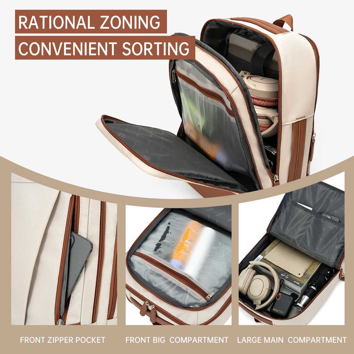 Backpack for Women 2025 New Simple Business Computer Backpack Outdoor Large Capacity Travel Bag Student School Bag for sM251222