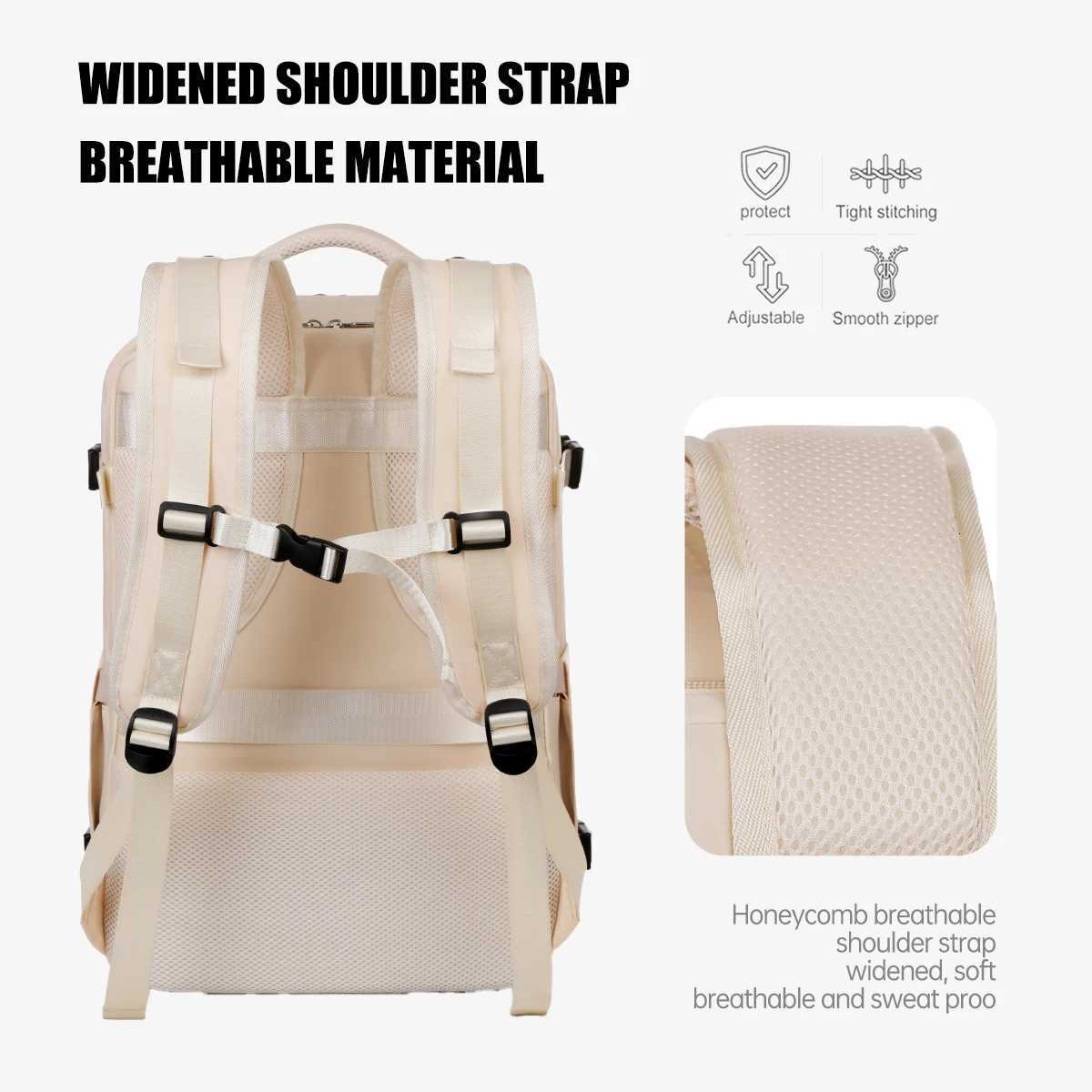 ackpack Female College Student Outdoor Commuting Large Capacity Computer Backpack Junior High School Bag Travel with Air Bag and Vacuum CompressionM25