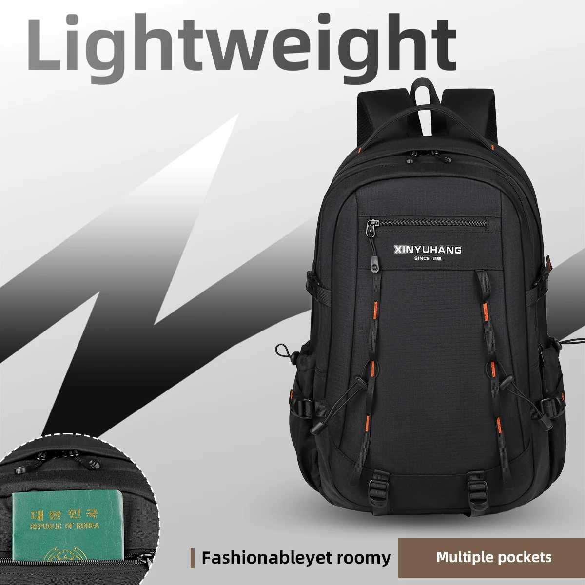 Urban Commuting Mens Large-Capacity Business Waterproof Backpack Travel Laptop Business Trip Backpack College Student High School Student HikingM25122