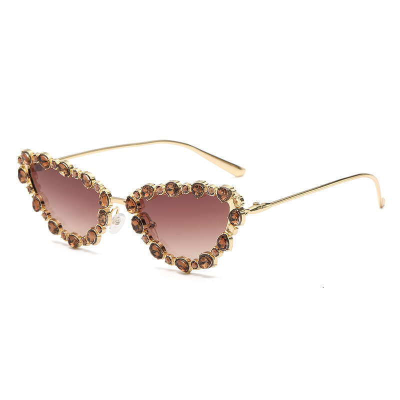 UV400 Prescription Rhinestone Sunglasses - Euro-American Retro Metal Frame Large Bling