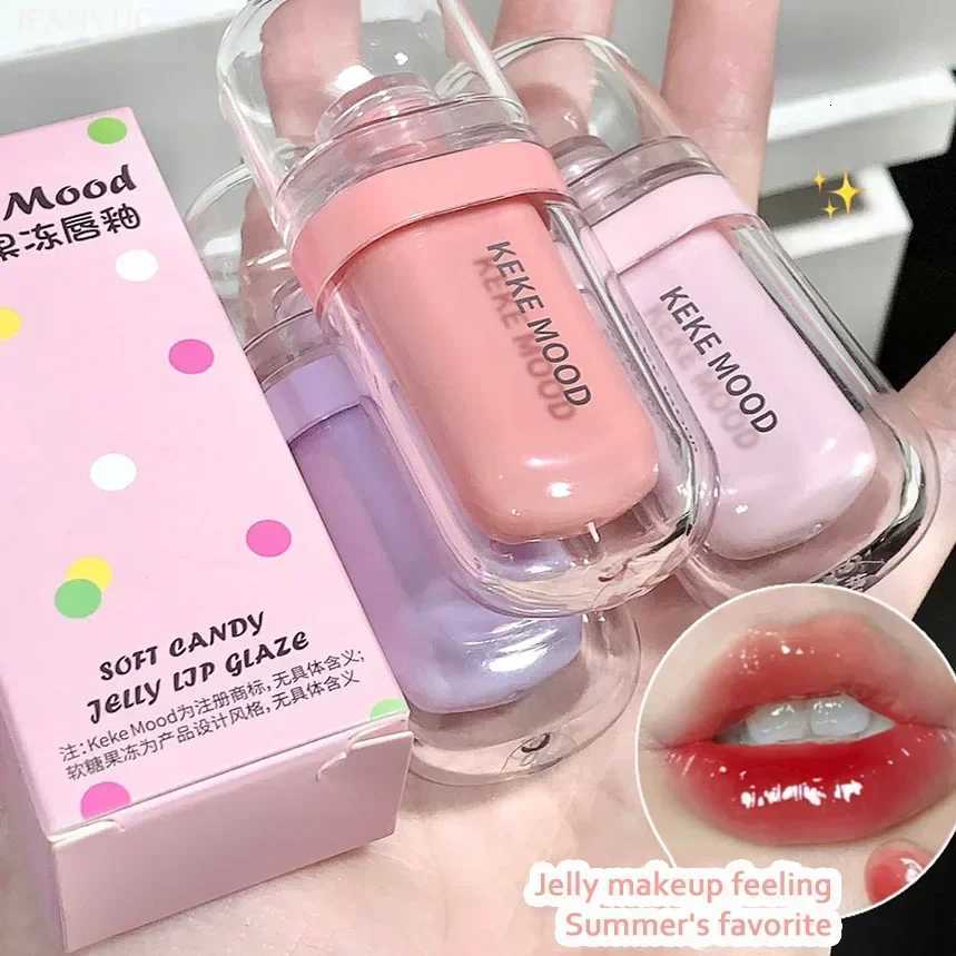 Crystal Glossy Lip Glaze Jelly Mirror Water Lip Gloss Lasting Moisturizing Sexy Lips Tint Korean Lip Glaze Girl Beauty CosmeticsT251222
