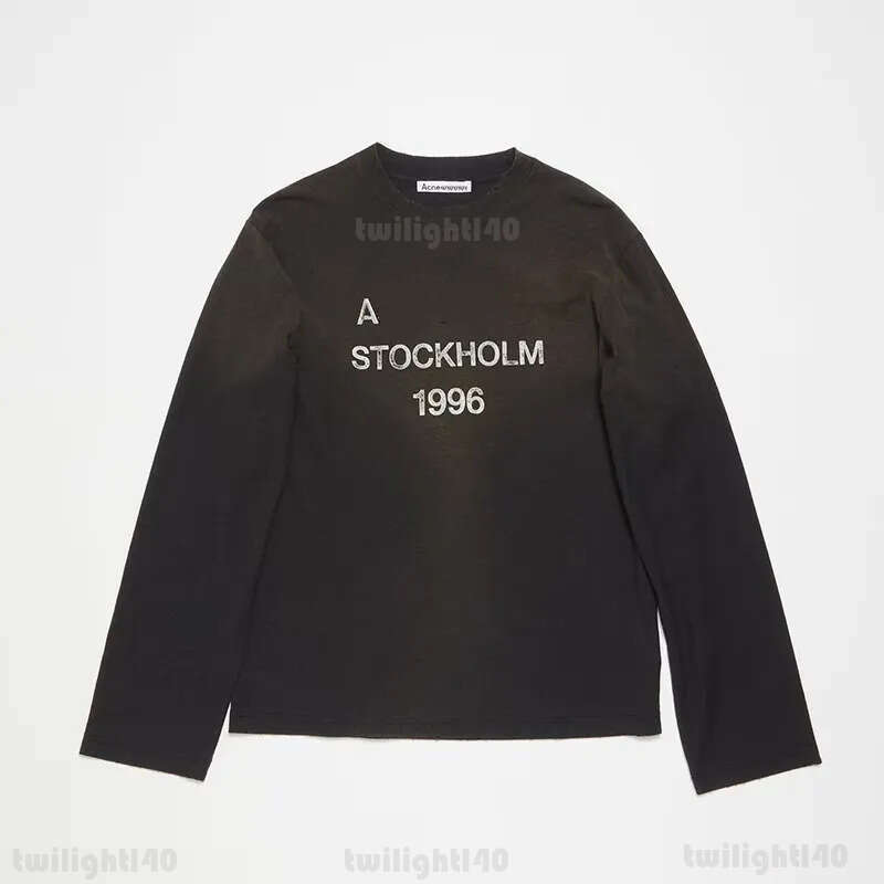 acnes Mens Designer T Shirts Men Women hoodie Letter Printed Tshirts Fashion Spring Summer Long Sleeve Tops Washed Styles Breathable T-shirts Size S-XL 150
