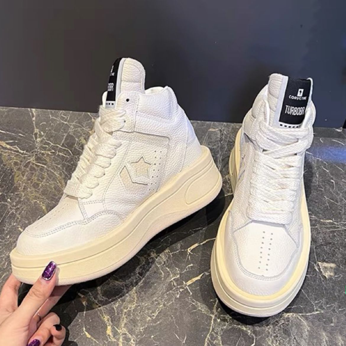 free shipping Fashionable minimalist high cut thick soled sneakers for couples spring autumn sports leisure shoes new