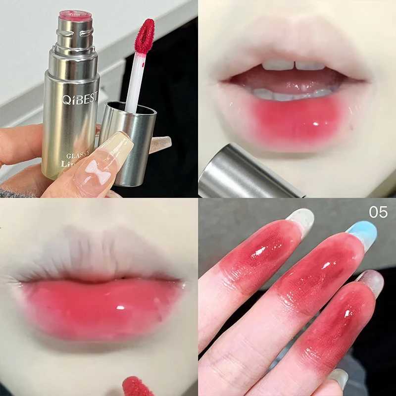 QIBEST Watery Mirror Lip Gloss Long-lasting Moisturizing Easy Wearing Water Glass Lip Glaze Hydrating Sexy Red Lip Tint MakeupT251222