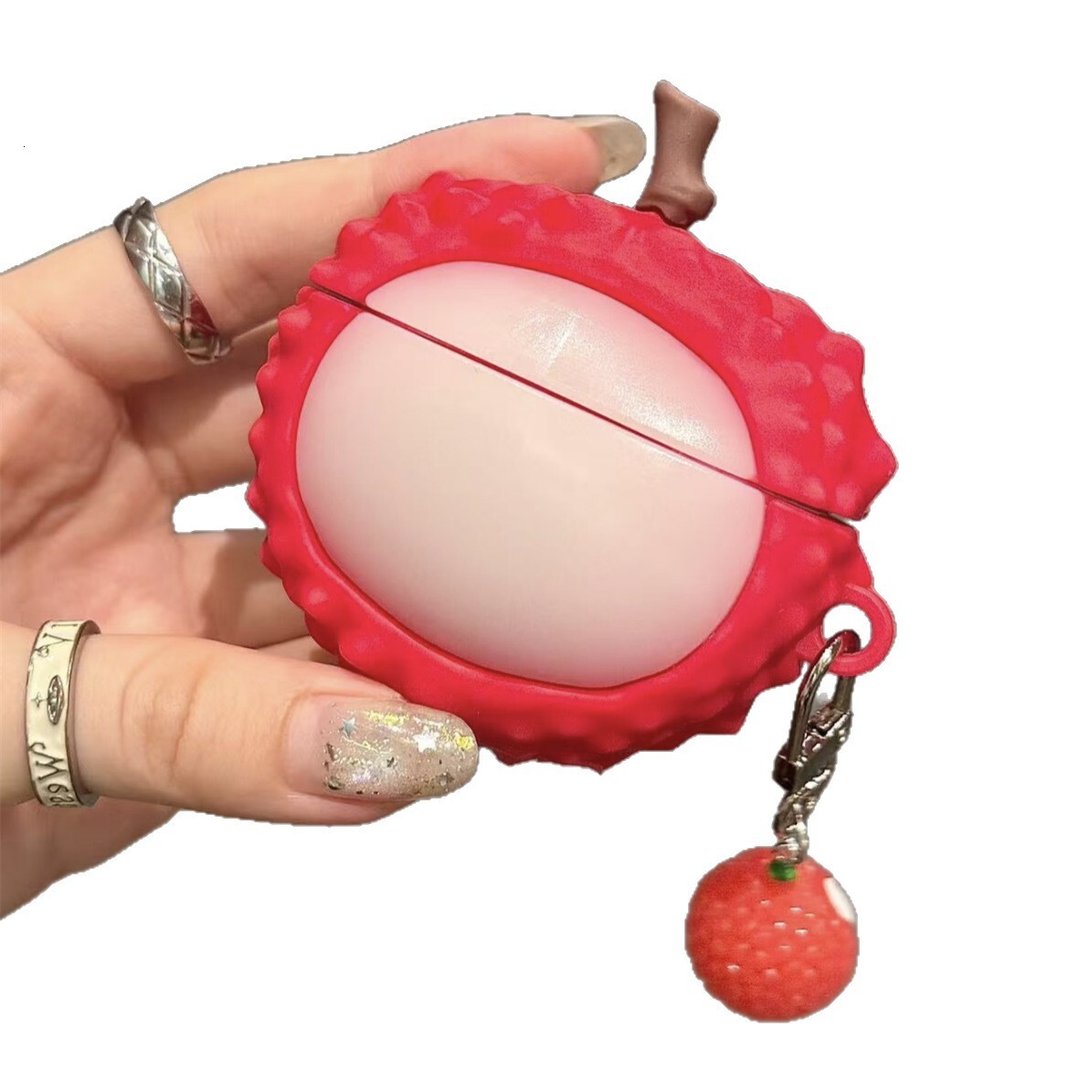 3D Red Apple Cartoon Cute Compatible with AirPods 4th Generation Earphone Protective Case Silicone Pro 2/3 Soft Shell New Model